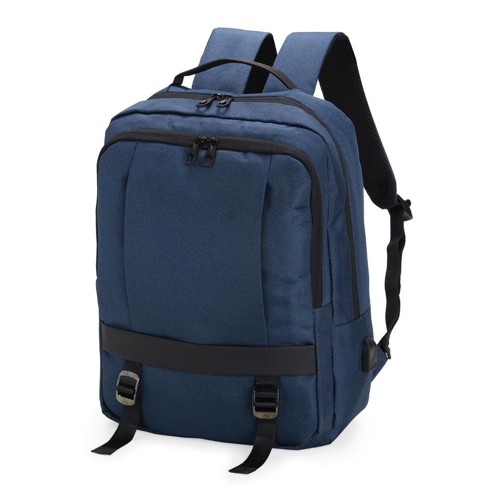Mochila de Nylon para Notebooks 20 Litros 1355 | Com divisórias internas para acessórios, a mochila possui bolso lateral, suporte externo USB e alça para encaixe em malas e viagens.