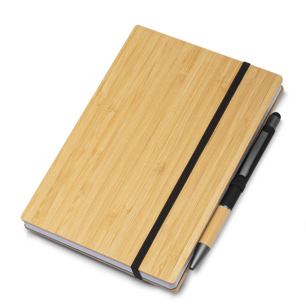 Caderno de Anotações com Elástico CAD 200 | miolo com 96 folhas pautadas na cor branca. Não acompanha caneta.